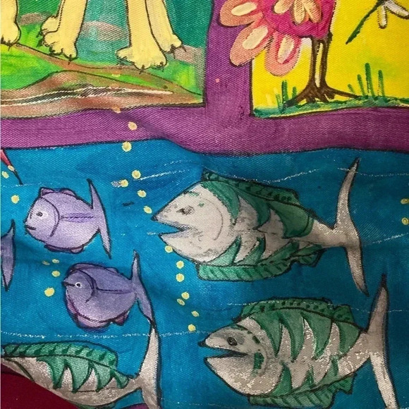 African Animals  Tapestry with curtain writing in English and Zulu - Picture 7 of 11